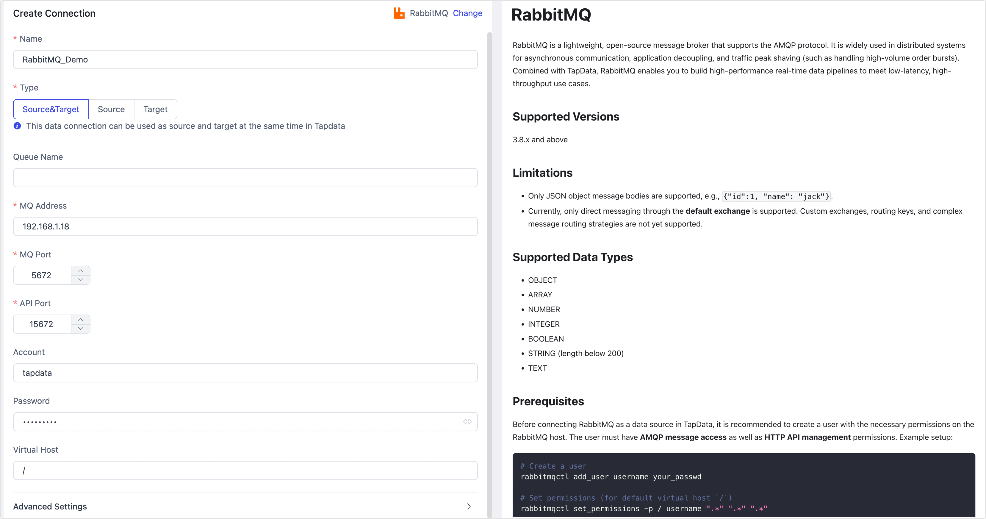 RabbitMQ Connection Example