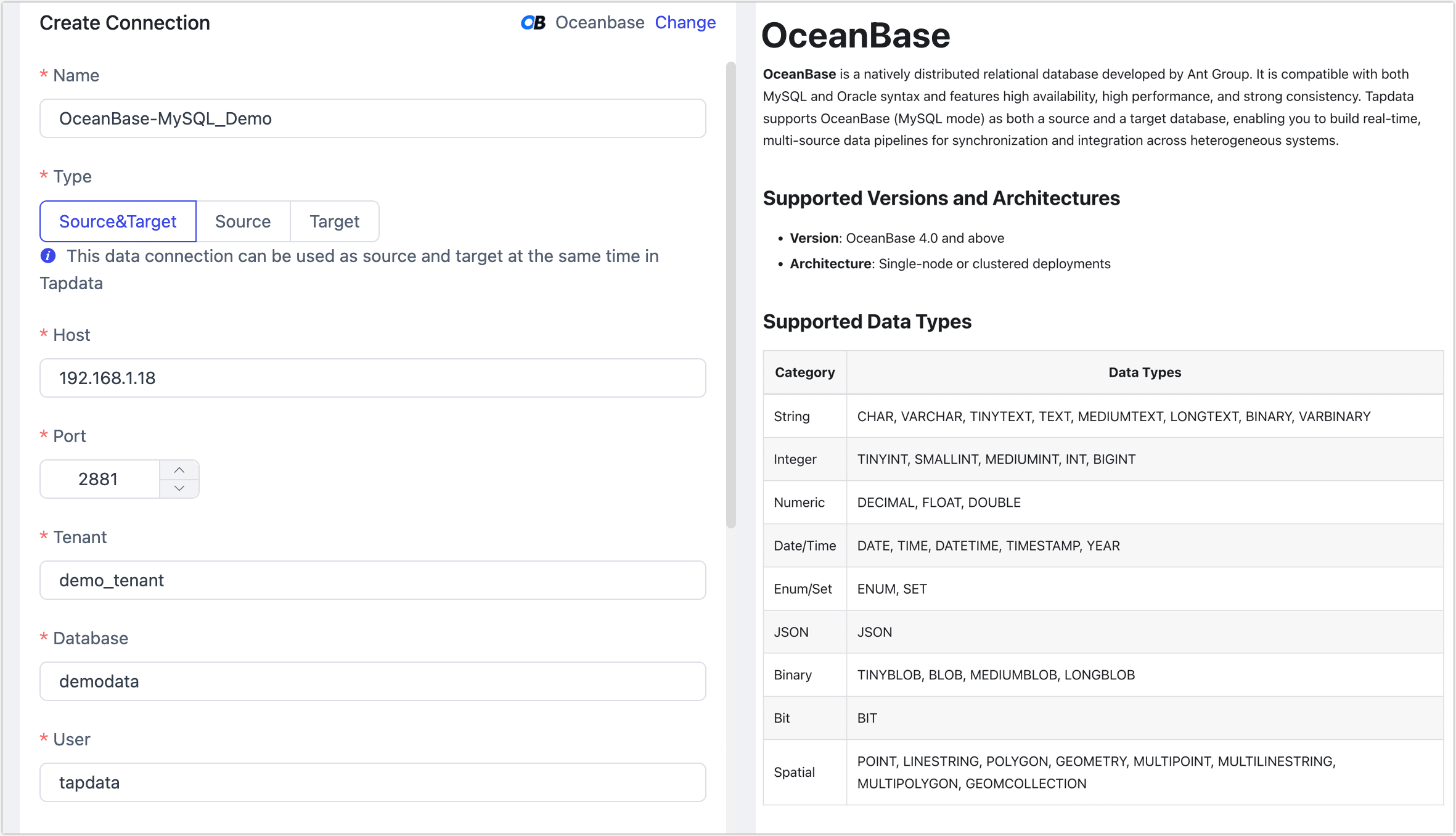 OceanBase Connection Example