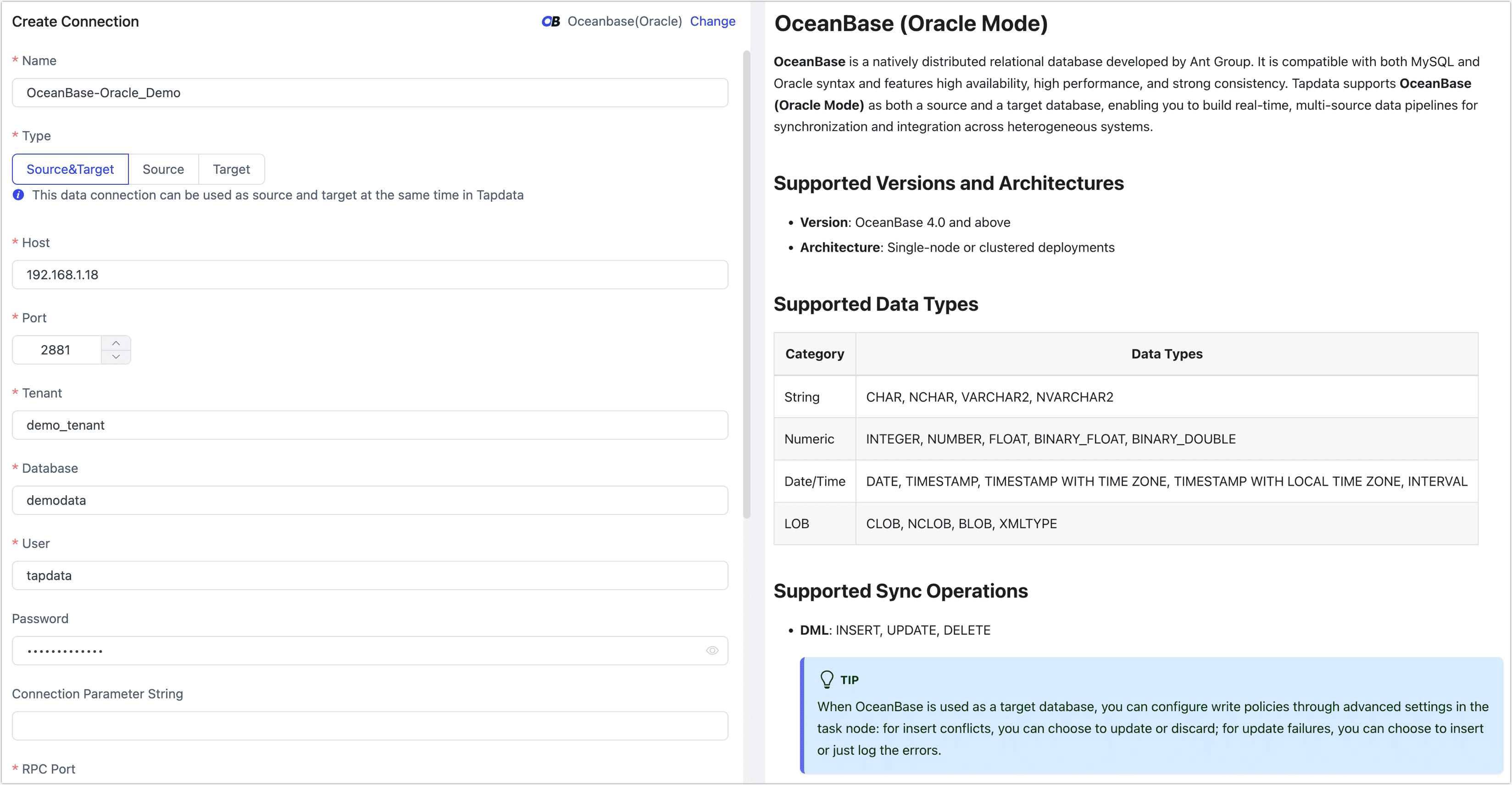 OceanBase-Oracle Connection Example